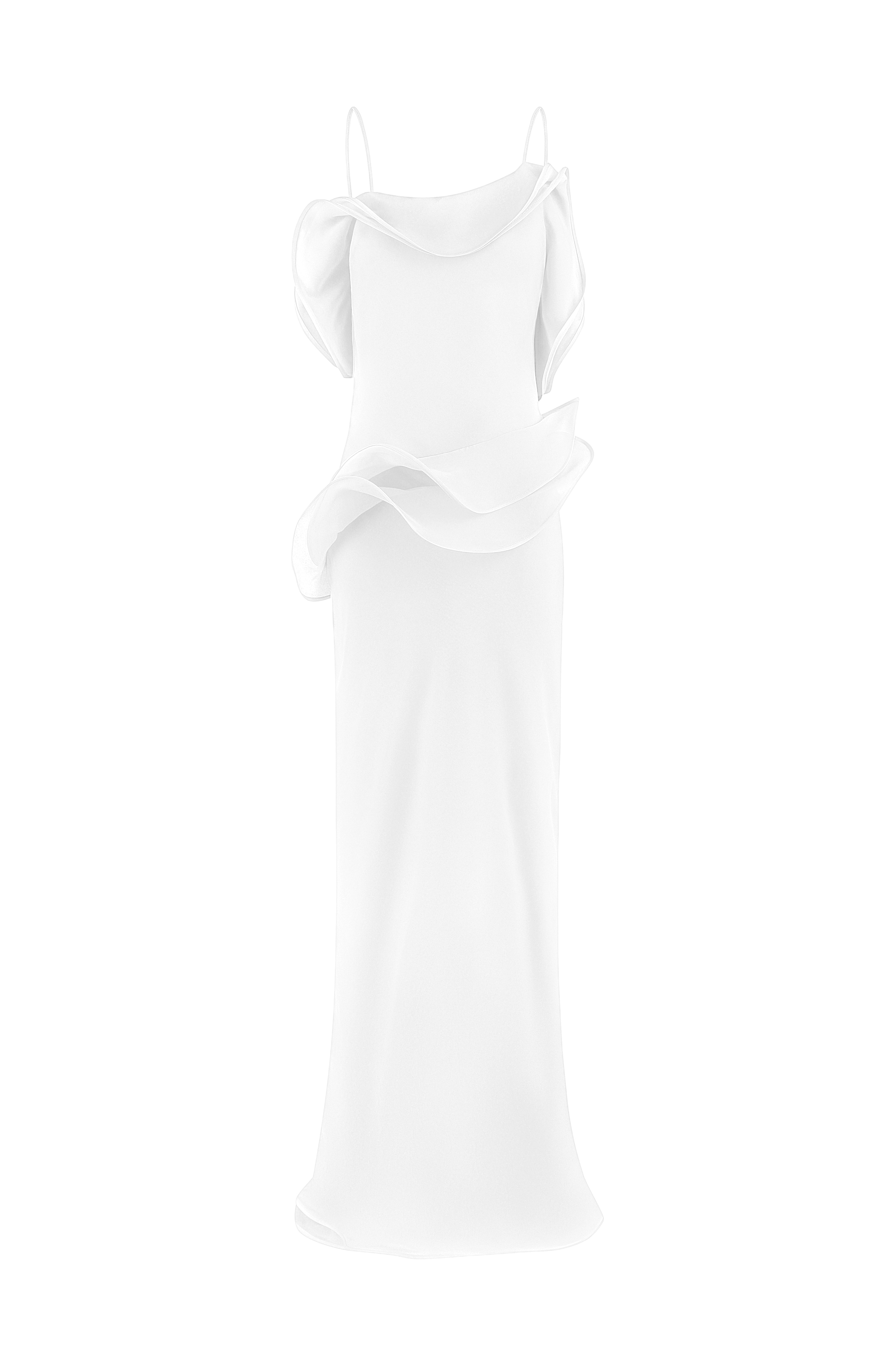 white chiffon dress uk White Chiffon Maxi Dress, Flowy Party Dress
