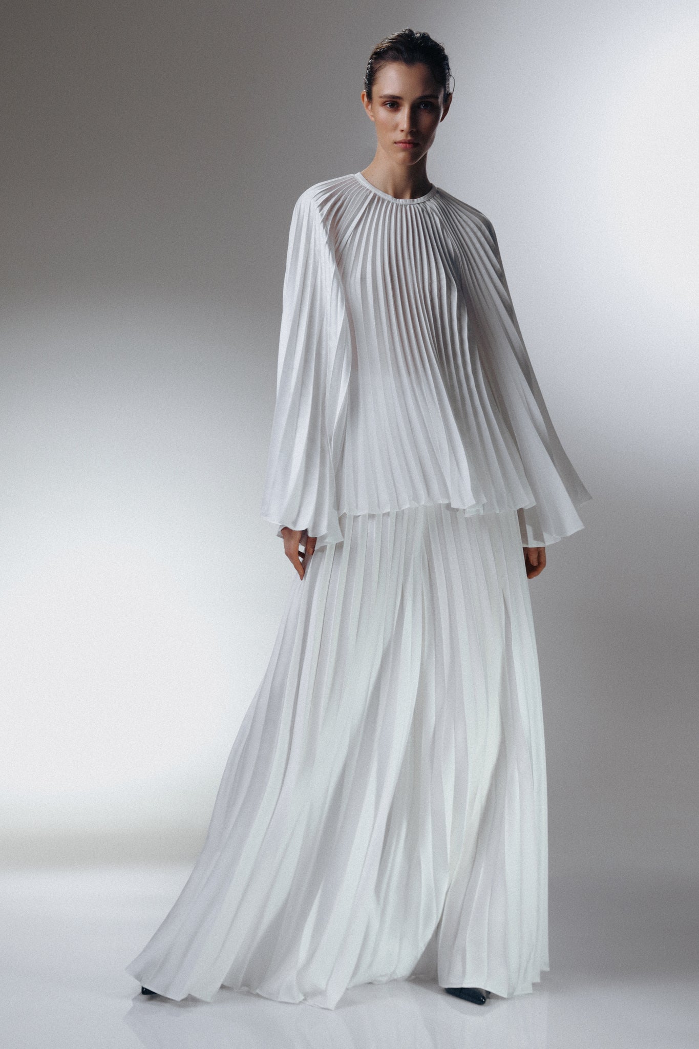 Lucilla Pleated Blouse in White