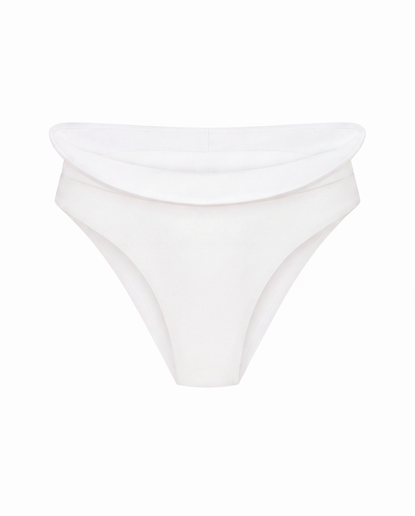 Sculpted Wave Brazilian Bottom in White