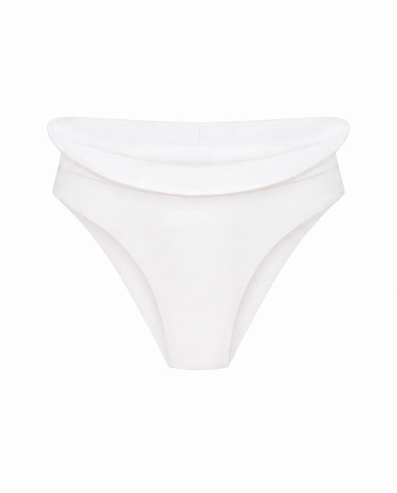 Sculpted Wave Brazilian Bottom in White