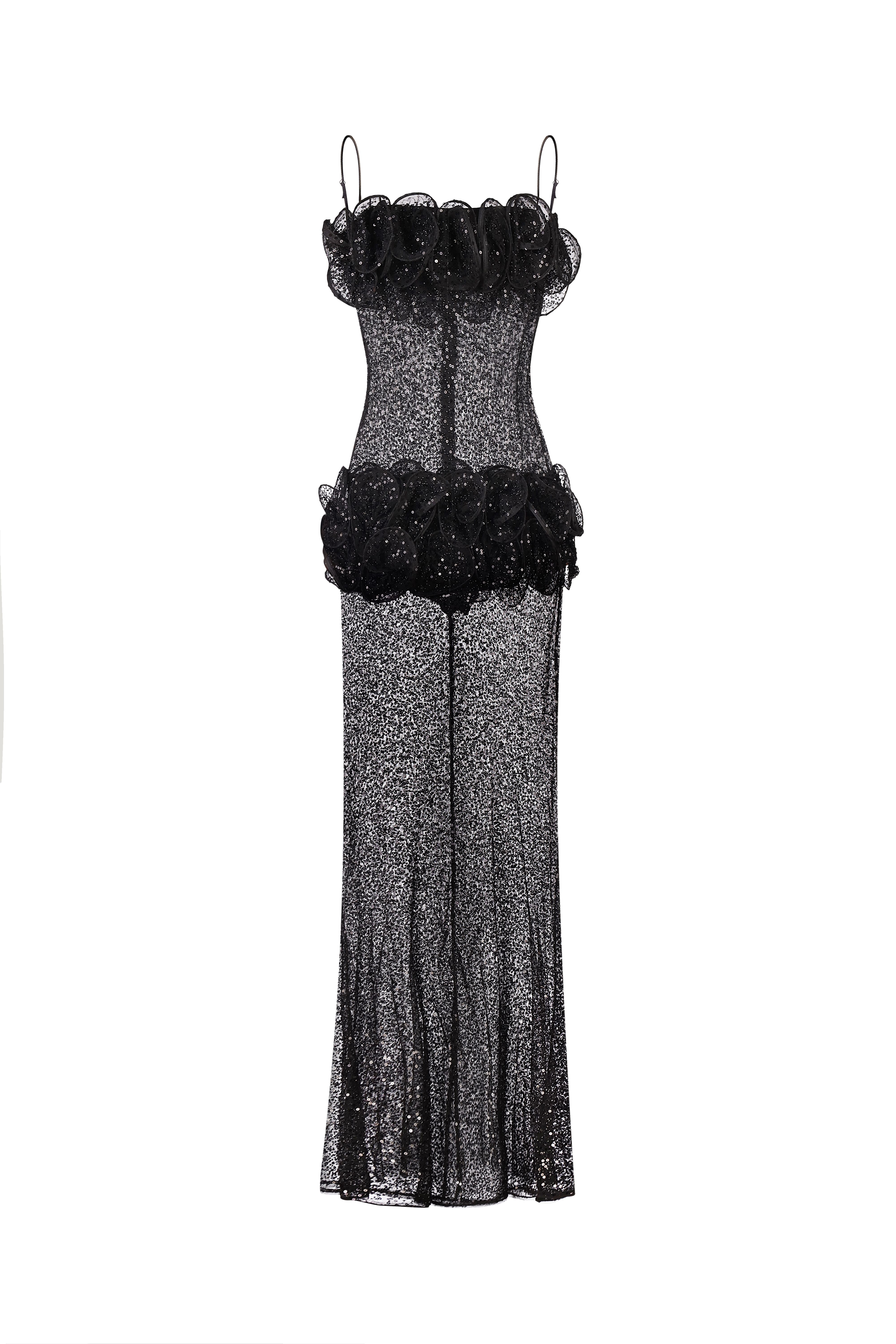 Semi-Sheer Beaded Maxi Dress Semi-Sheer Beaded Maxi Dress
