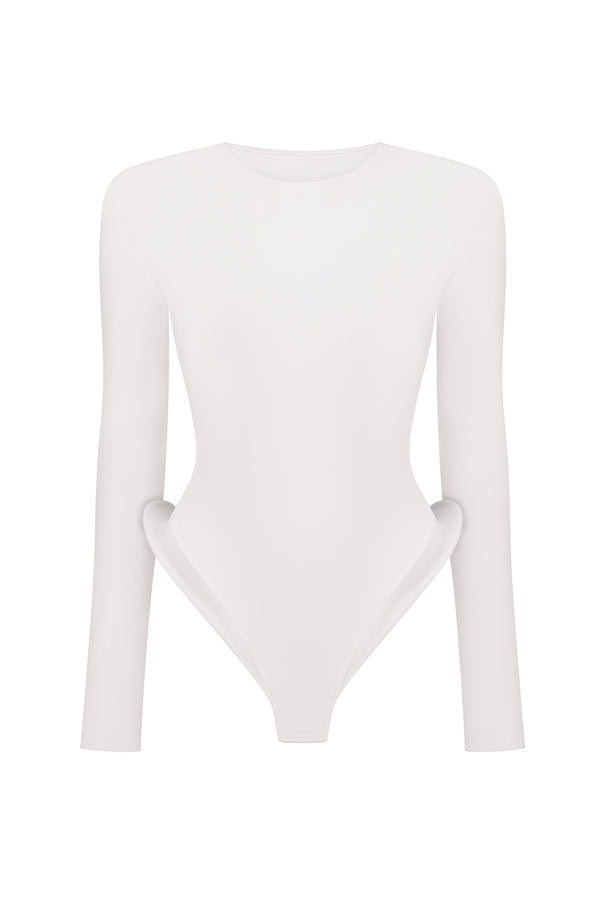 Contoured Hip Bodysuit in White