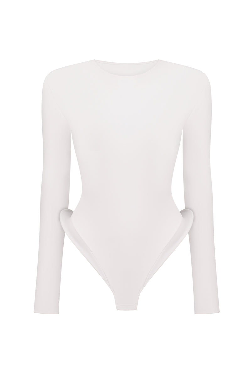 Contoured Hip Bodysuit in White
