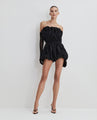 Strapless Organza Jumpsuit in Black