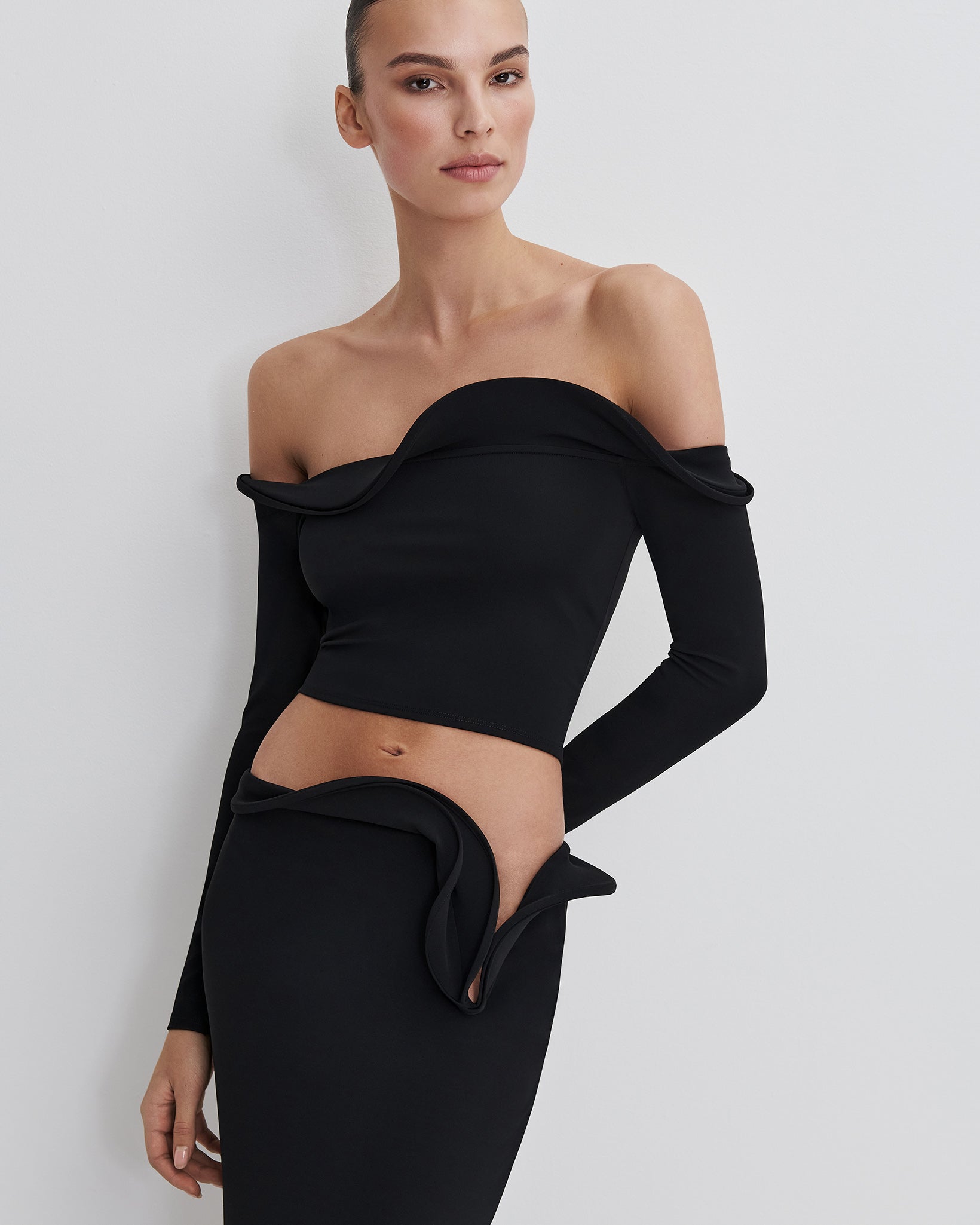 Stretch-Fit Maxi Skirt in Black – SELEZZA LONDON
