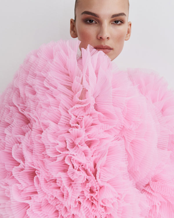 Fleur Tulle Bomber in Pink