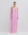 Micro-Pleat Maxi Dress in Pink