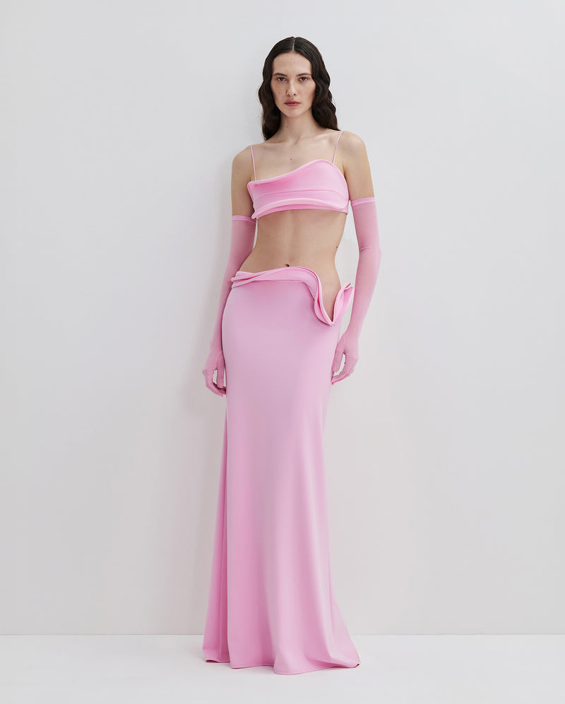 Stretch-Fit Maxi Skirt in Pink