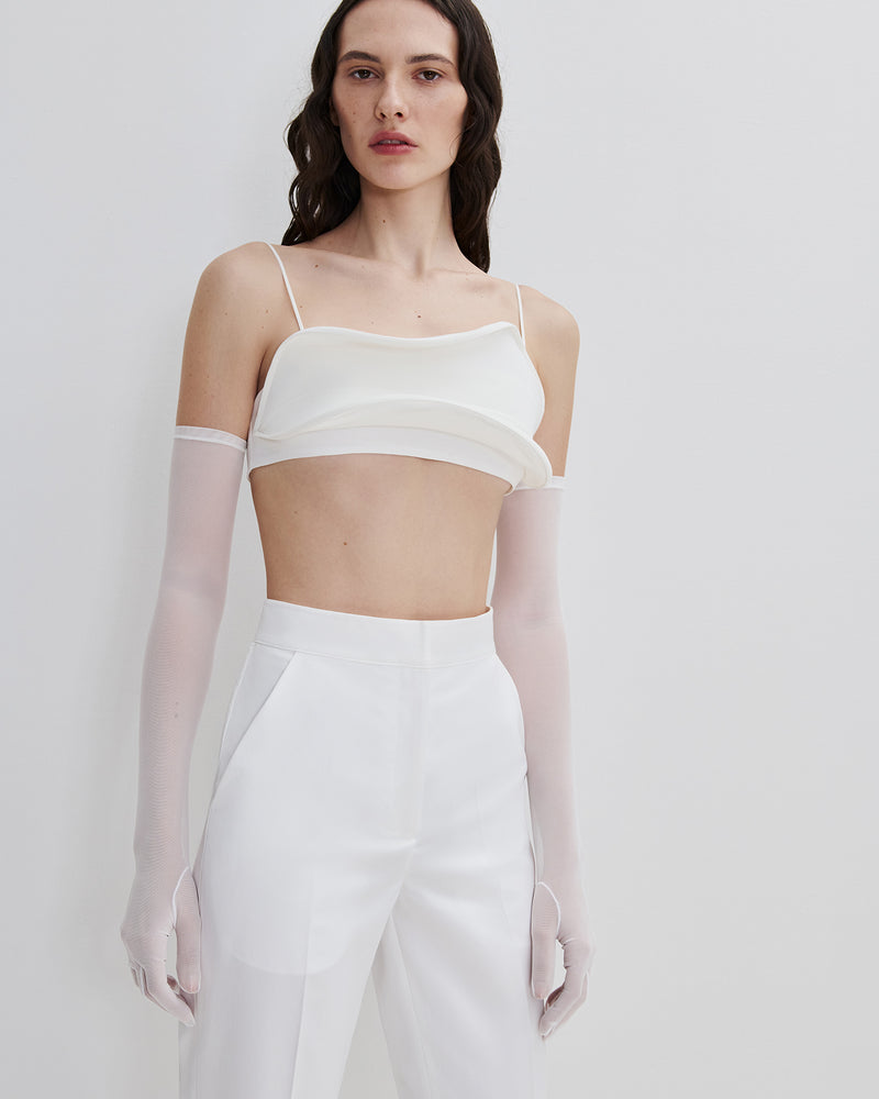 Tailored Bustier Top in White