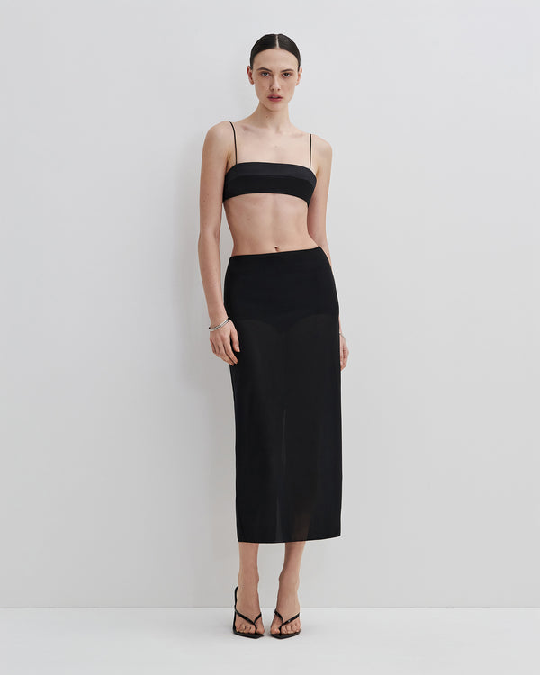 Corset Midi Skirt in Black