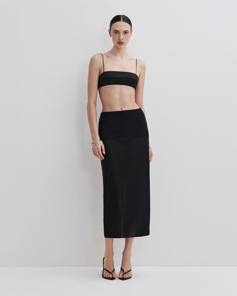 Corset Midi Skirt in Black