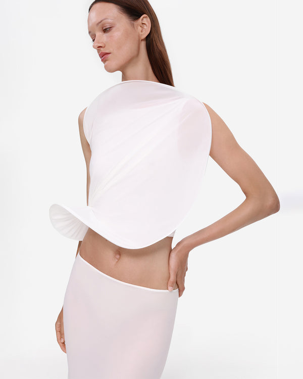 Circle Detail Top in White