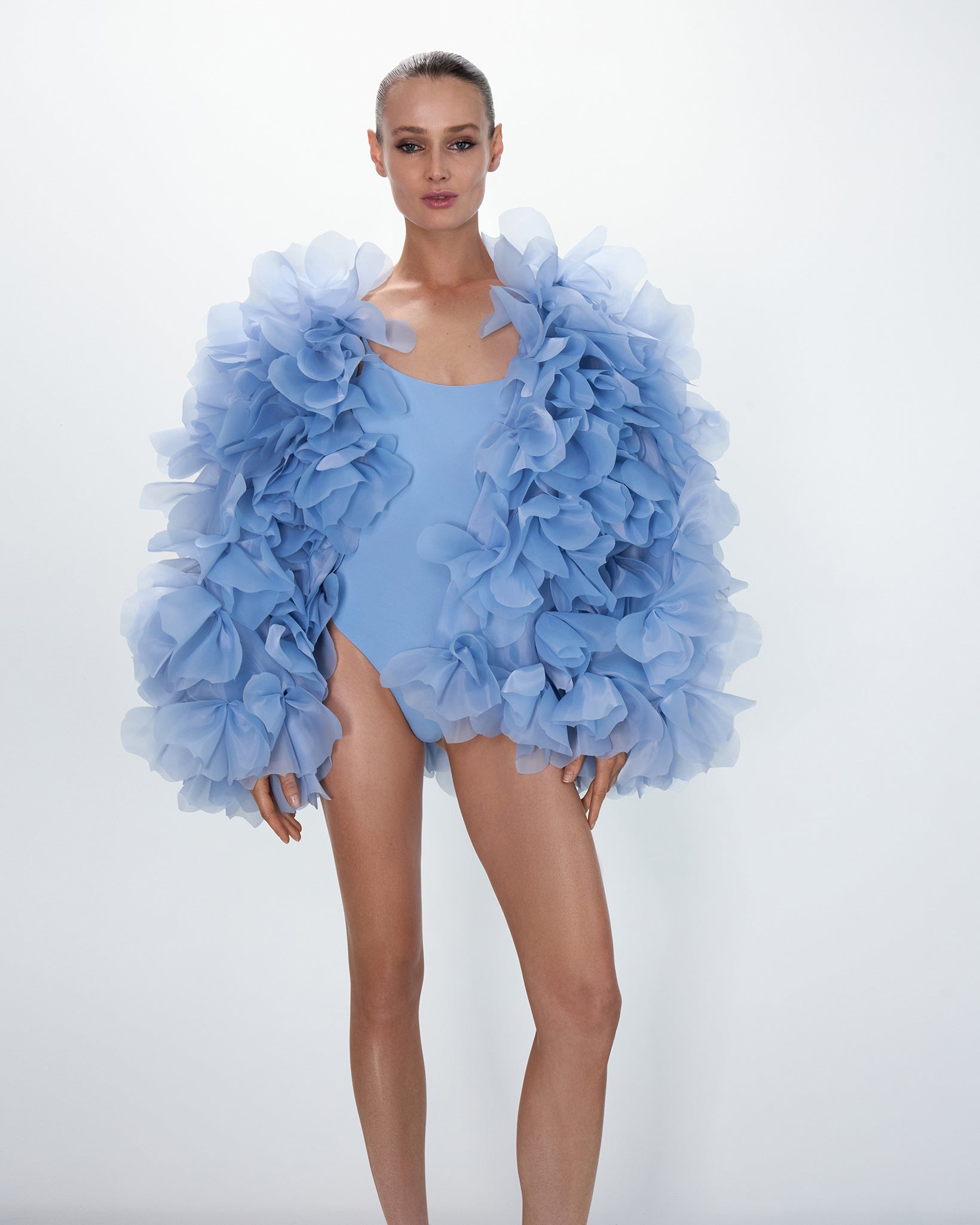 Lucia Flower Bomber in Blue | SELEZZA – SELEZZA LONDON