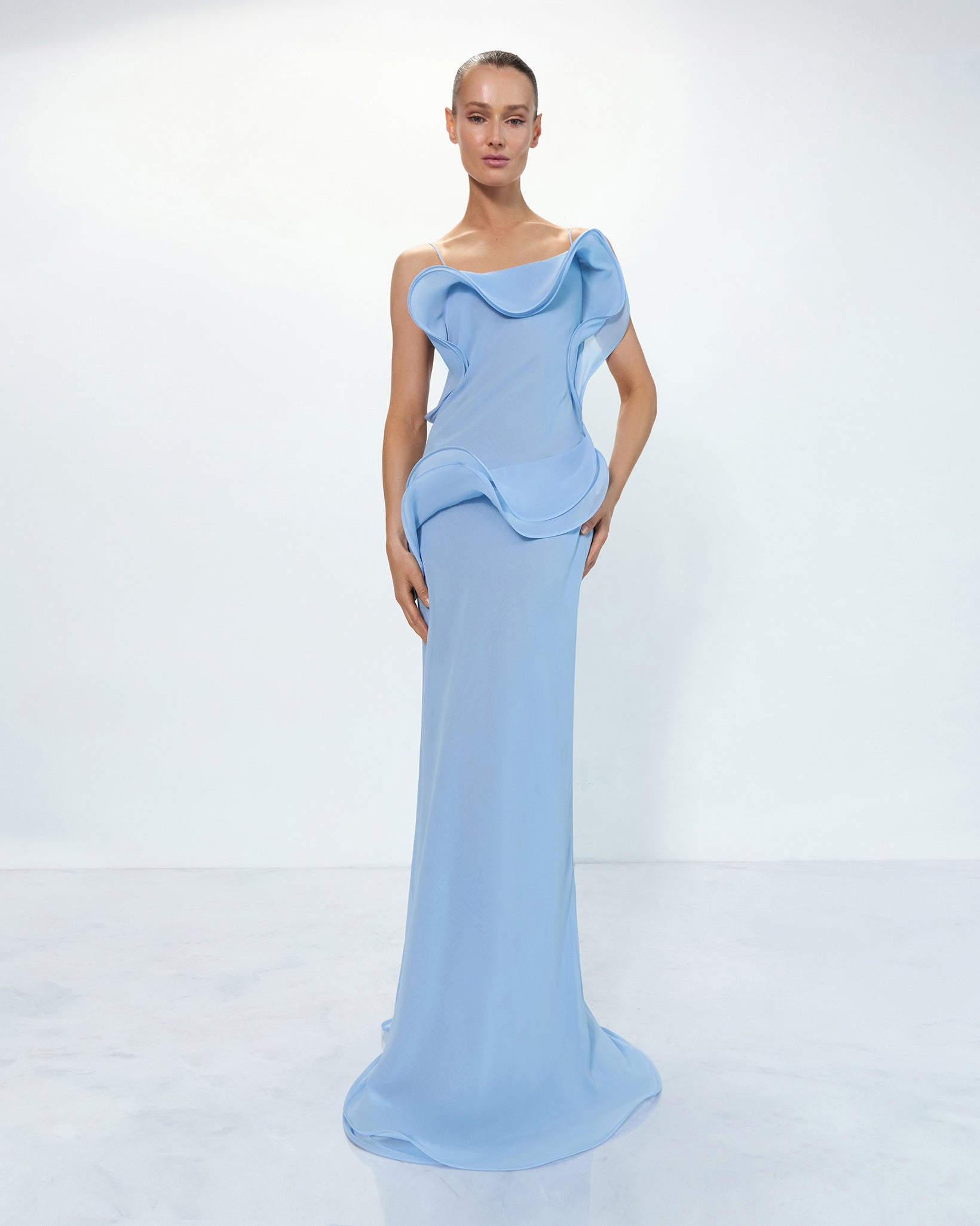 Chiffon Maxi Dress in Blue Chiffon Maxi Dress in Blue