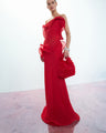 Chiffon Maxi Dress in Red