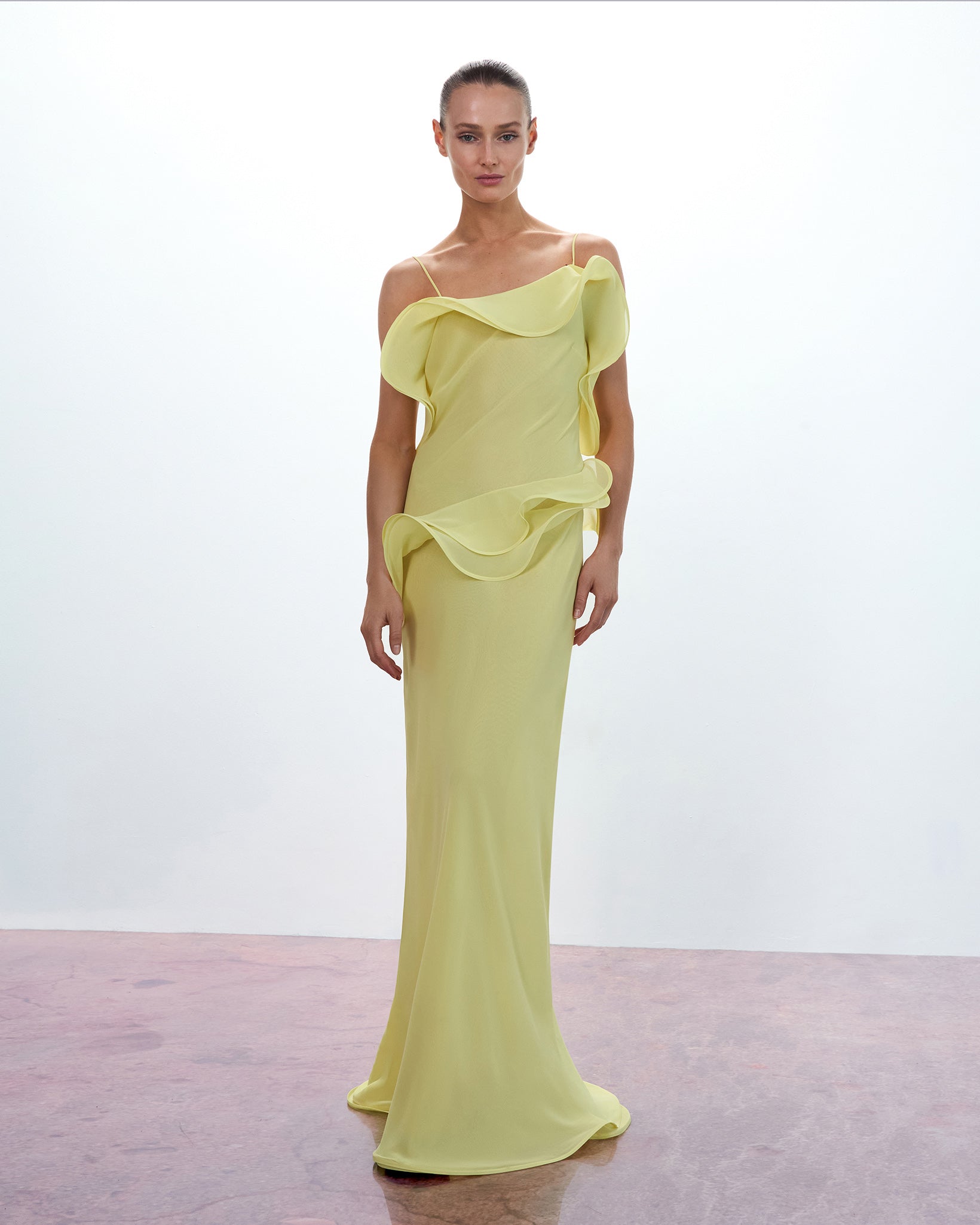 Chiffon Maxi Dress in Yellow