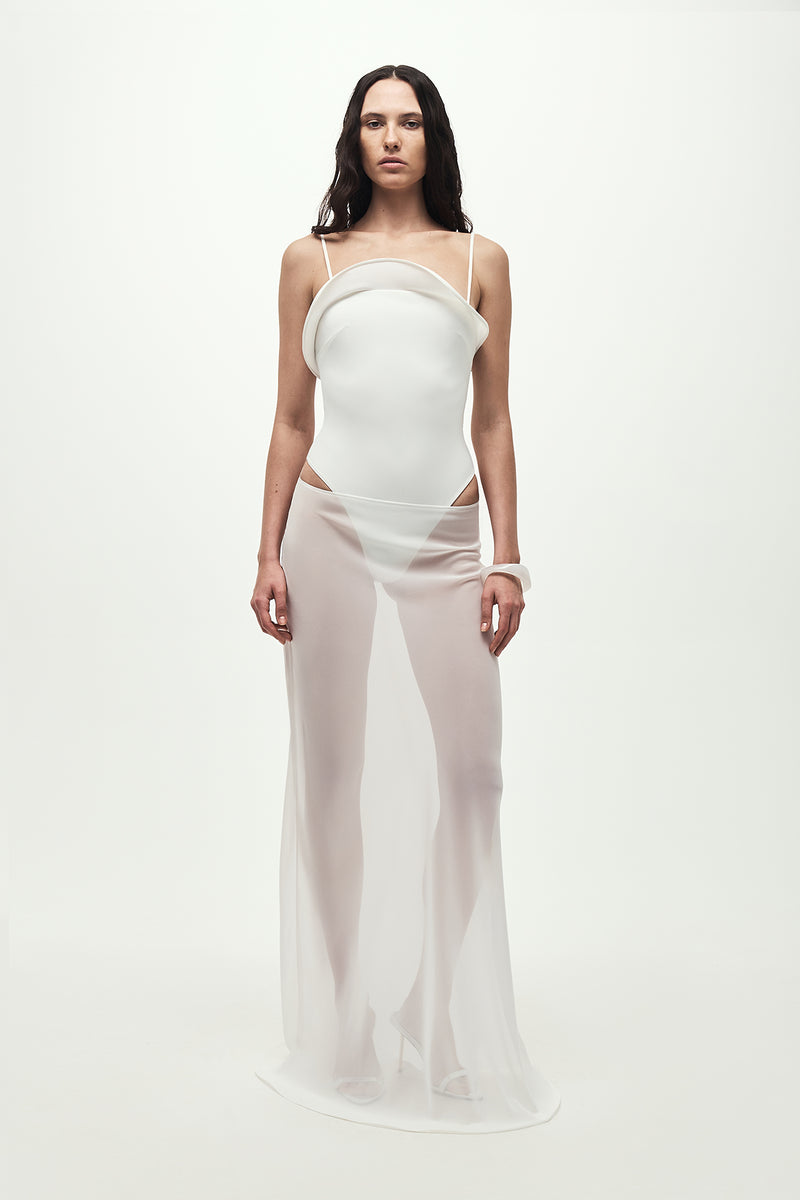 Sculpted Wave Swimsuit in White