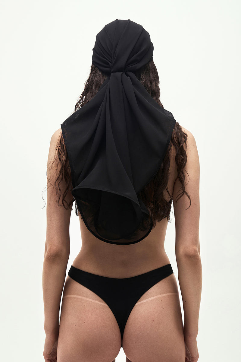 Mini Sheer Bandana in Black