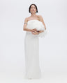 Micro-Pleat Maxi Dress in White