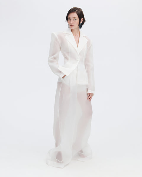 Sheer Organza Jacket in White – SELEZZA LONDON