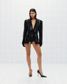 Fitted Sequin Satin Jacket