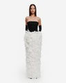 Strapless Floral Appliqué Dress