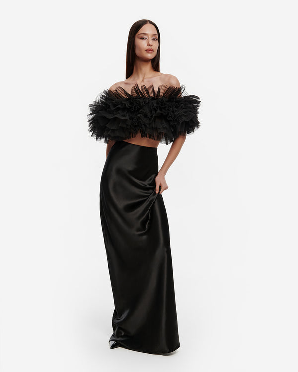 Noelle Tulle Top in Black