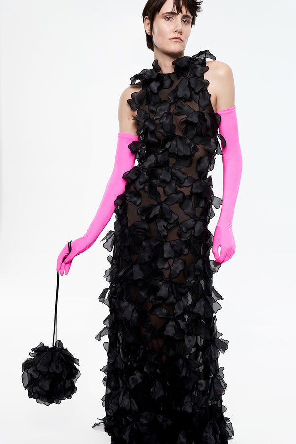 Petal Appliqué Bag in Black