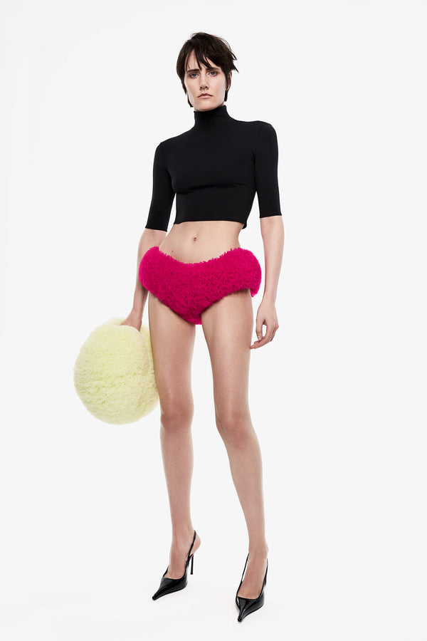 Sculpted Tulle Briefs in Pink