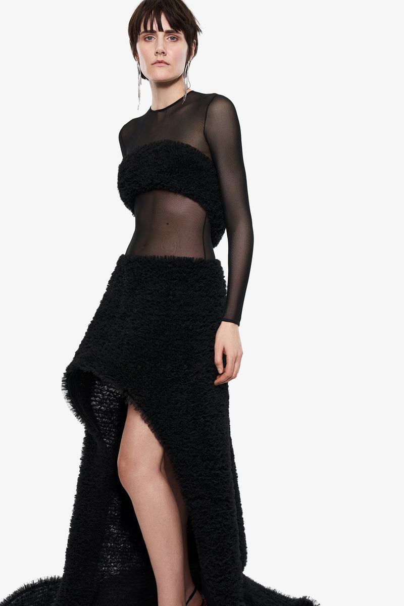 Bust Overlay Sheer Bodysuit
