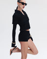 Textured Ruffle Tulle Shorts