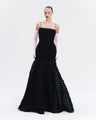Textured Ruffle Tulle Gown