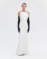 Tailored Stretch-Fit Maxi Dress in White