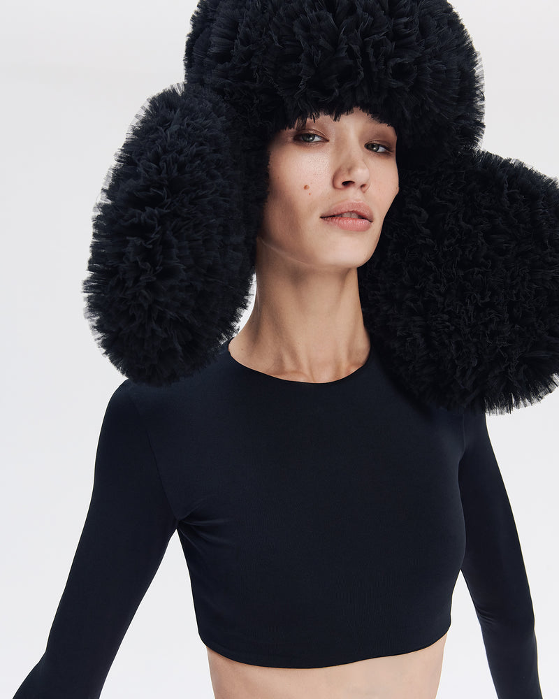 Ruffled Tulle Hat